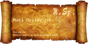 Matl Szilárd névjegykártya